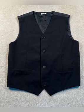 Calvin Klein Suit Vest Black Dressy Party Wedding Band Youth XL 18-20